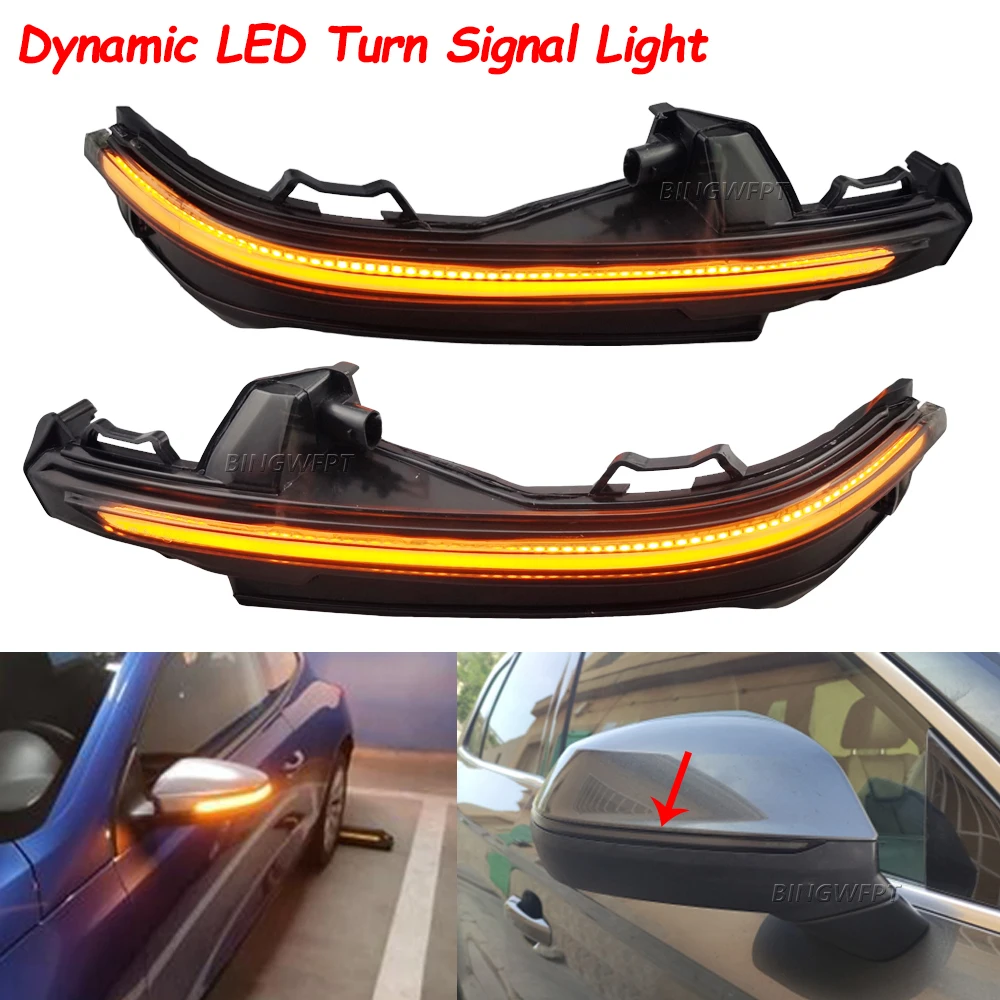 

2pcs Dynamic Turn Signal Light LED Side Wing Rearview Mirror Indicator Blinker Lamp For Audi Q5 FY 2018 2019 Q7 4M 2016 2017