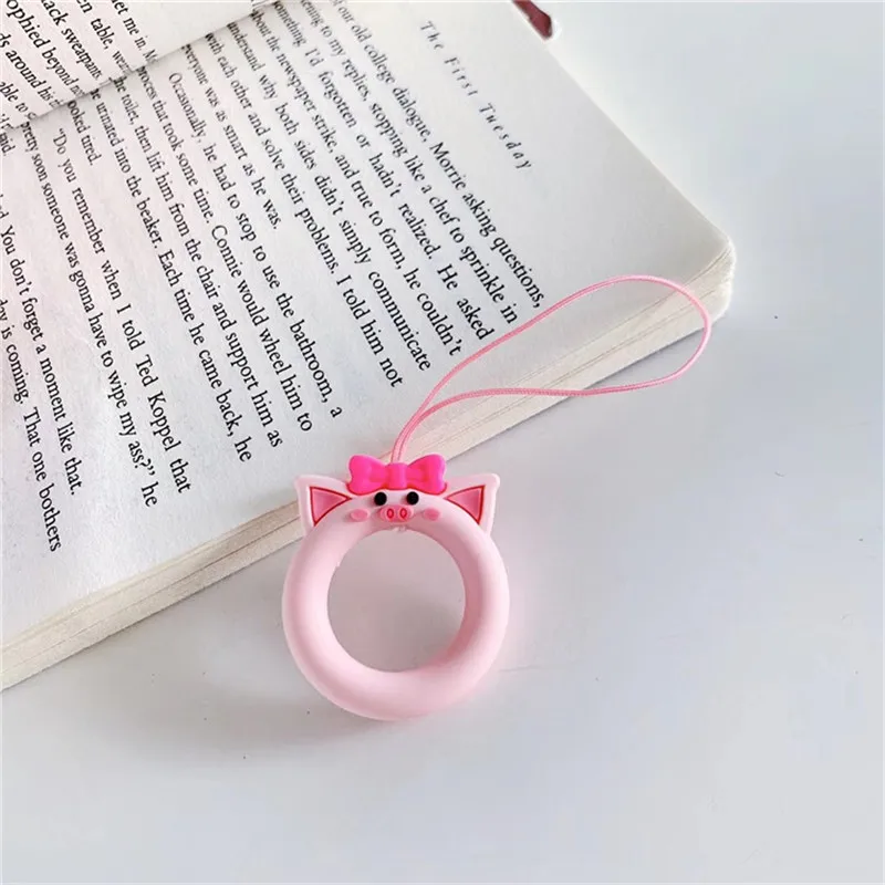 cute cartoon silicone lanyard for keys phones strap for iphone 8 11 12 pro keycord lanyards finger ring mobile phone accessories free global shipping