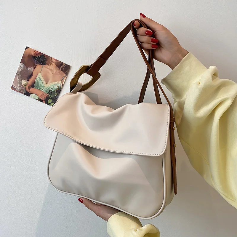 

Large Capacity Retro PU Leather Big Crossbody Shoulder Bags For Women 2021 Summer Ladies Luxury Brand Trendy Handbags