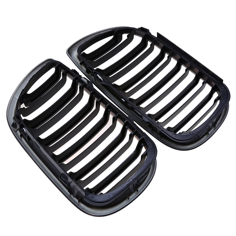 Posbay матовая Черная передняя решетка для автомобиля гриль с двойными планками BMW 3