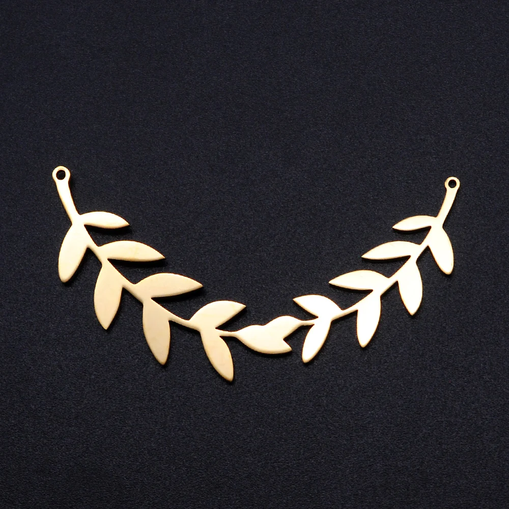 Фото 5pcs/lot Maple Leaf DIY Charms Wholesale 100% Stainless Steel Lucky symbol Connectors Charm Tree of Life  Jewelry Pendant №4