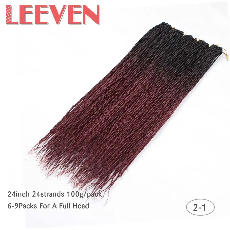 Leeven 24 дюймовый ящик оплетки косы с крючком выдвижения волос эффектом деграде(переход от темного к синтетические косички, волосы, розовый, синий, 24 шт./Упаковка накладные волосы на крючке - Цвет: #18