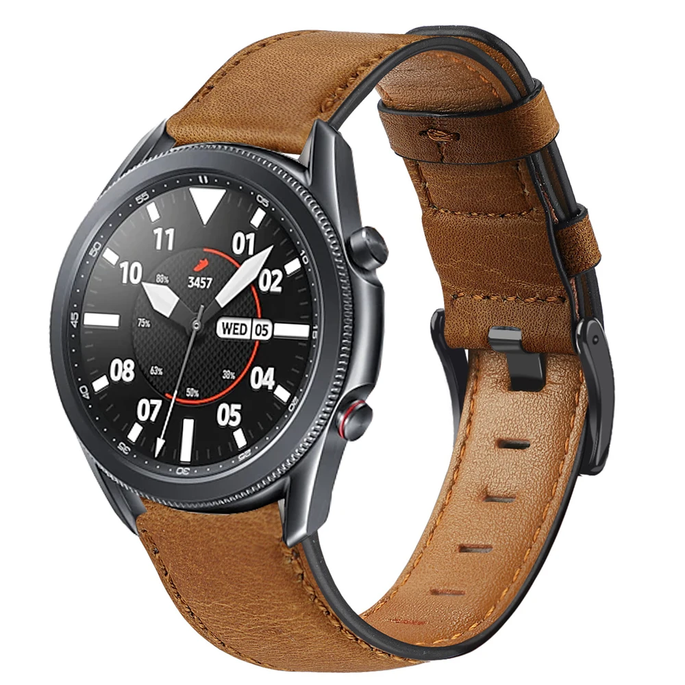 

22mm bands for samsung galaxy watch 3 45mm band galaxy watch 46mm leather strap for huawei watch gt 2e 2 46mm amazfit gtr 47mm