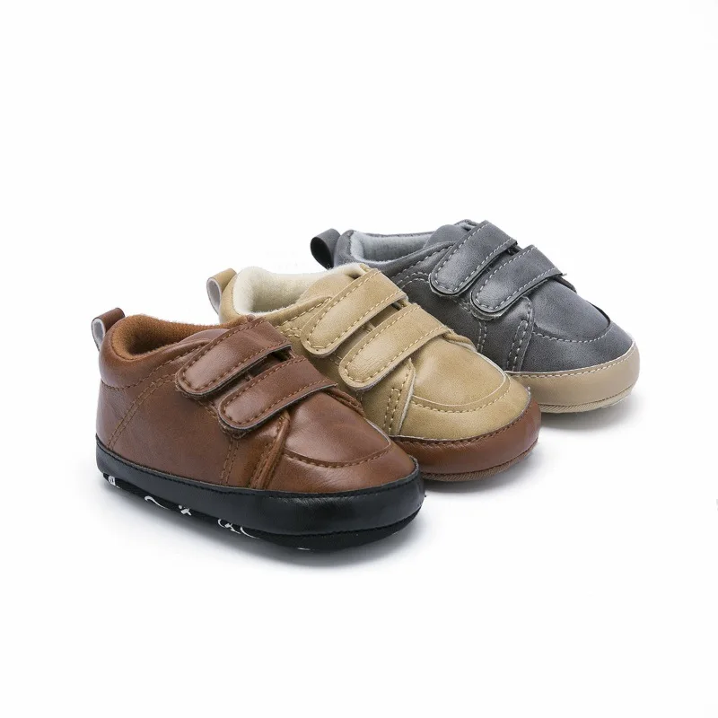 

Baby Boy Shoes PU Fashion Casual Sports Newborn Baby Shoes First Walkers Solid Print Anti-Slip Shoes Sneakers