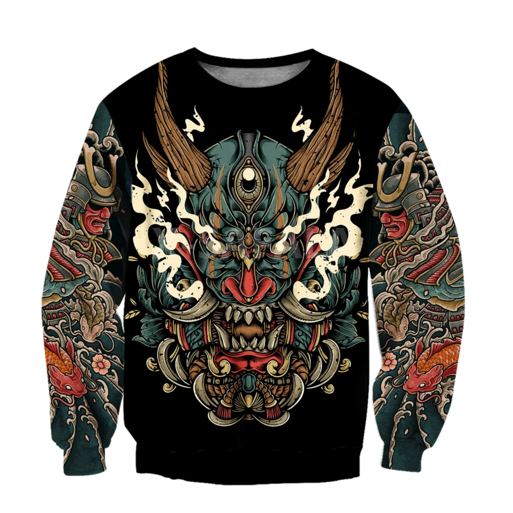 

Samurai Tattoo Art 3D Print Spring Autumn Hoodie Man Women Harajuku Outwear Zipper Pullover Sweatshirt Casual Unisex-2