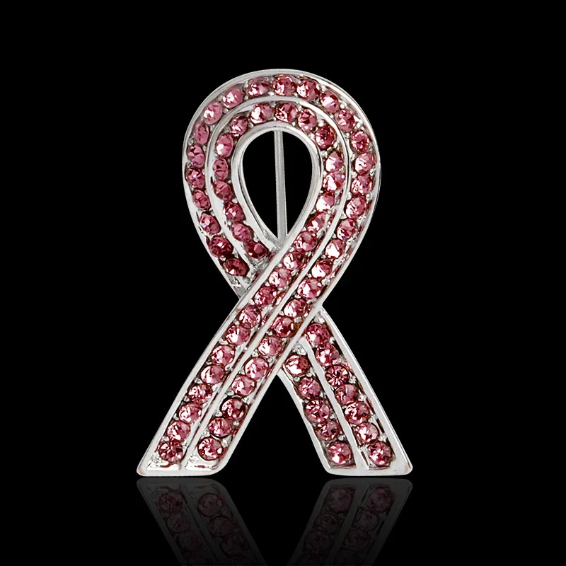 Брошь Стразы с розовым кристаллом в форме рака груди брошь на лацкан значки