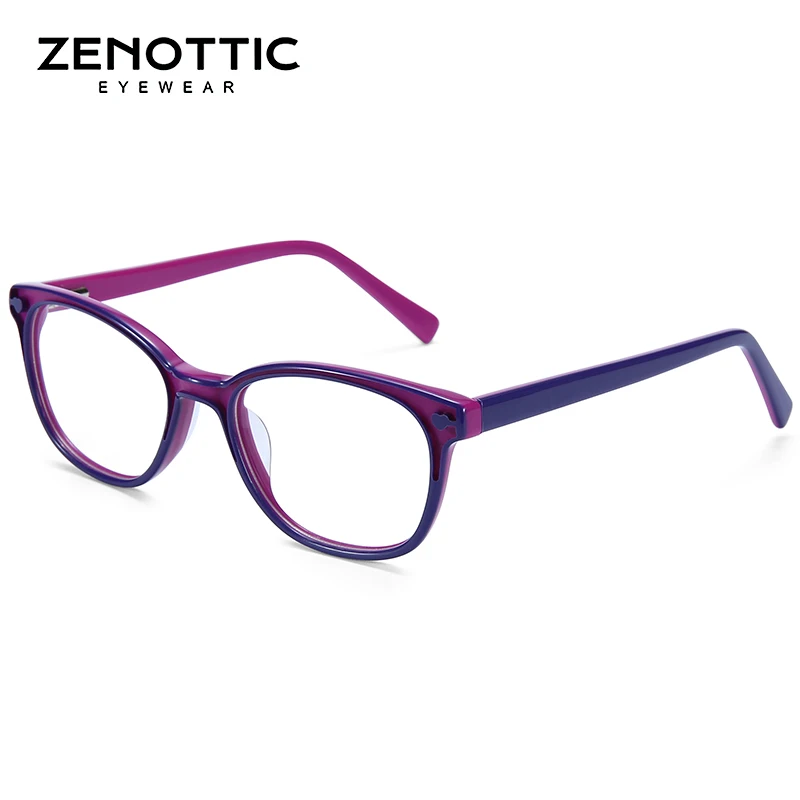 

ZENOTTIC Acetate Children Glasses Frames Girls Boys Myopia Optical Spectacles Anti Blue Ray Lens Myopia Prescription Eyeglasses