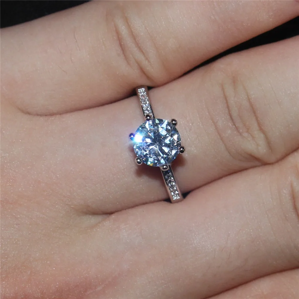 Женское кольцо из серебра 925 пробы с фианитом|Кольца| |