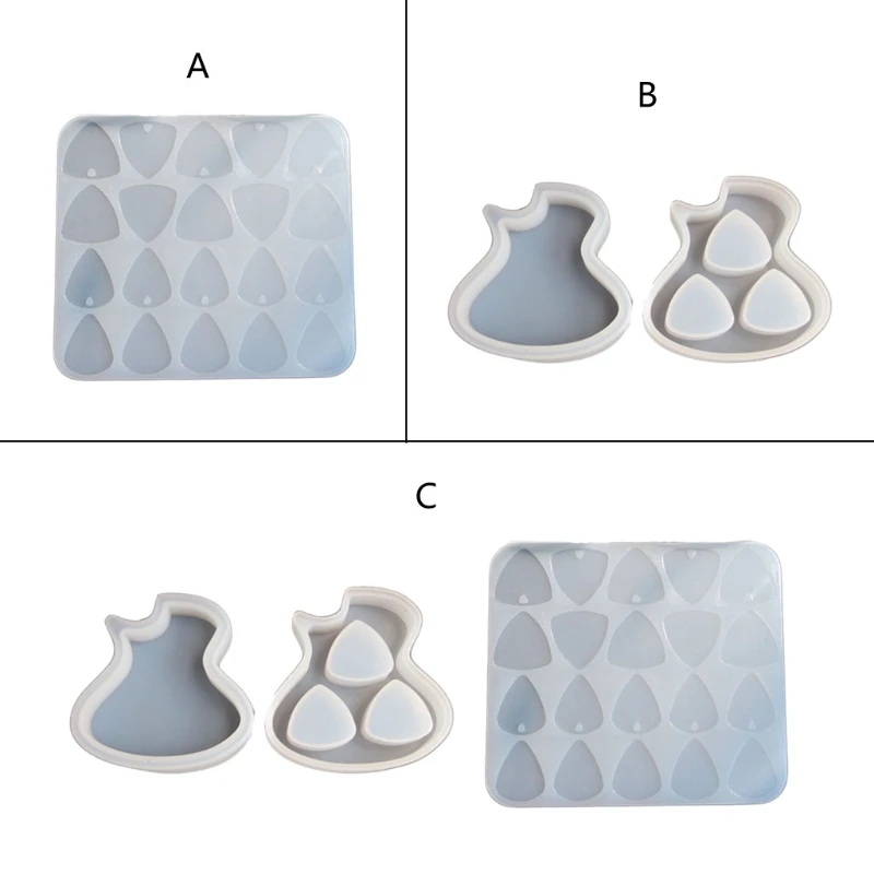 

Handmade Guitar Picks Box Resin Mold Silicone Plectrums Mold Guitar Bass Picks Keychain Pendant Jewelry Mold Craft Tools