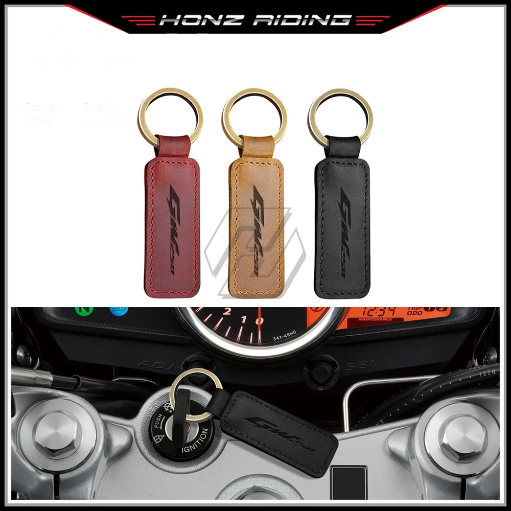 

For Suzuki GW250 GW 250 Motorcycle Keychain Cowhide Key Ring