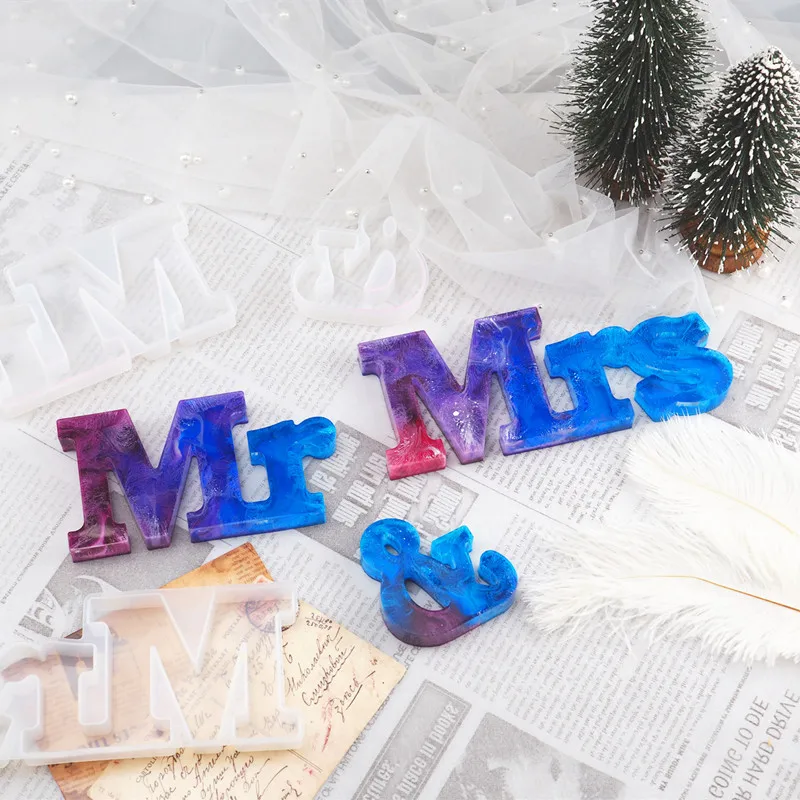 

Mr Mrs Letters Silicone UV Resin Molds Jewelry Tools DIY Handcraft Jewelry Molds Silicone Moulds