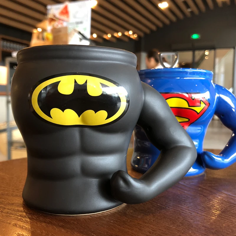 

Super Hero Mugs With Spoon Pure Color Mugs Cup Kitchen Tool Christmas Gift