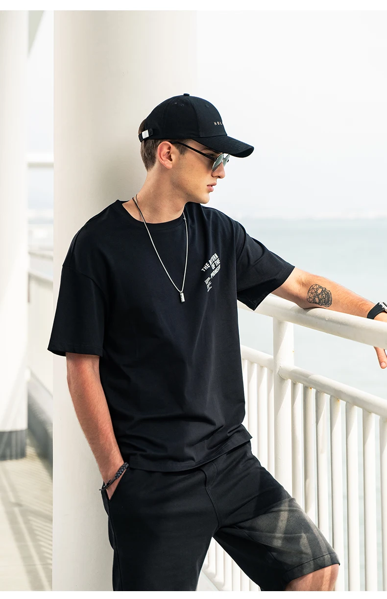 

YTX717 2021 summer men's trendy character print youth loose short-sleeved T-shirt