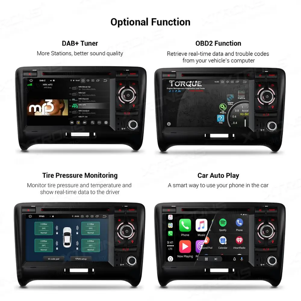 XTRONS Android 10 0 Qualcomm Bluetooth 5 GPS-навигация Радио автомобильный DVD-плеер для Audi TT MK2 8J 2006 2007