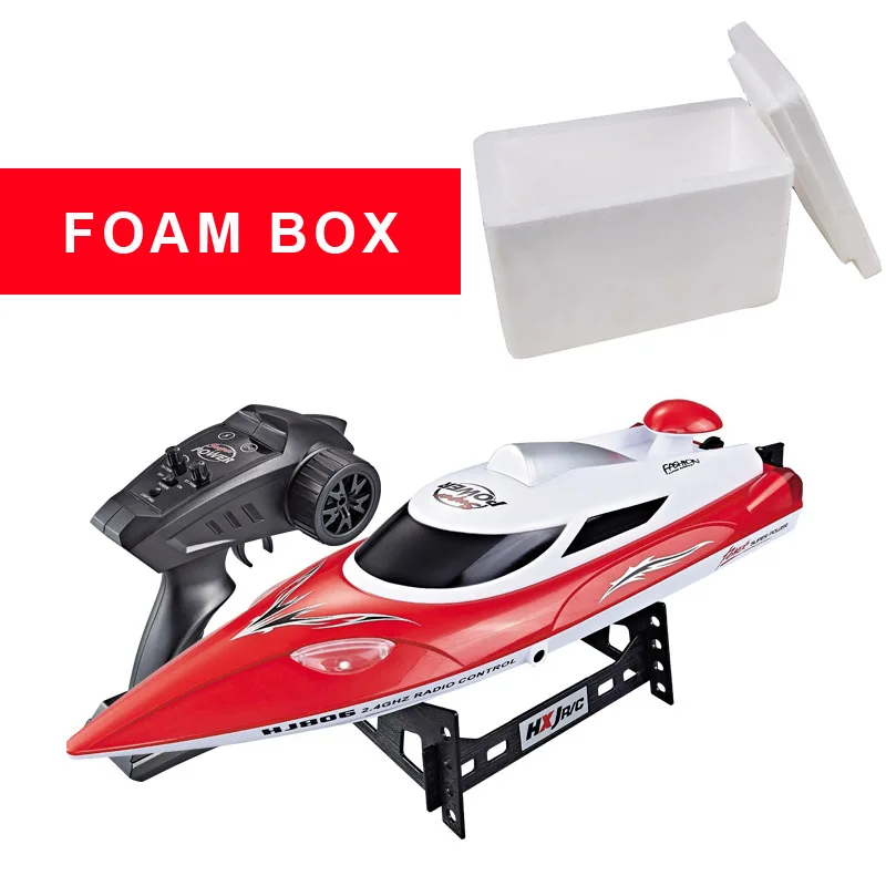 Red Foam Boxes Радиоуправляемая лодка Высокая скоростная лодка HJ806 2,4 ГГц 4 канала 35 км/ч гоночный флип Водонепроницаемый пульт дистанционного управления 200 м дистанционное управление игрушки - Цвет: Red Foam Boxes