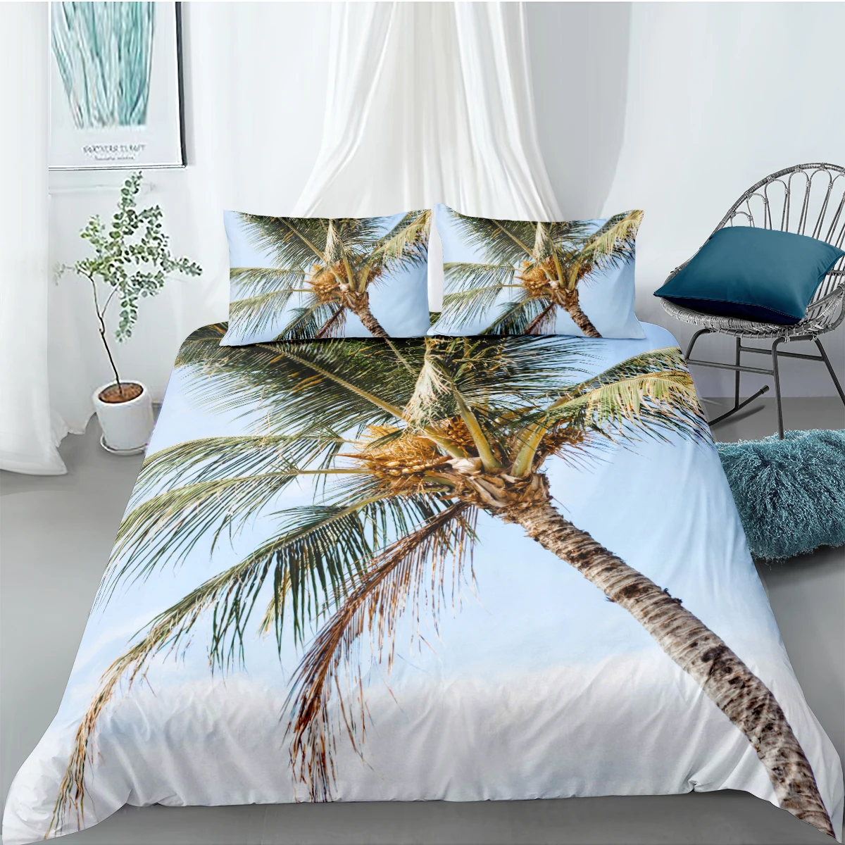 

3D Duvet Cover Sets Bedding Set Comforter Covers Pillow Cases 173*230 230*230 265*230 180*210 Coconut Tree Custom Bed Linens