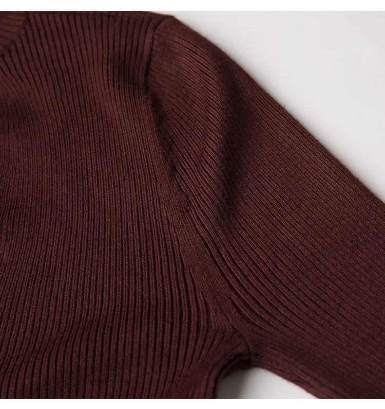 Тонкий свитер в рубчик с чокером женские трикотажные топы вырезами | Женская