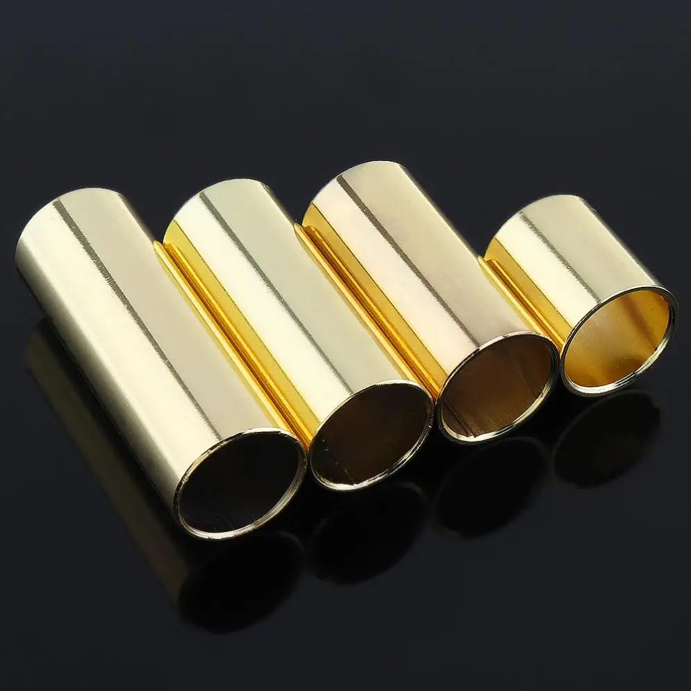 

Guitar Silder 4pcs Gold Plated Steel Guitar Slide 28mm 51mm 60mm 70mm Electronic Guitarra Smooth Edge Slider
