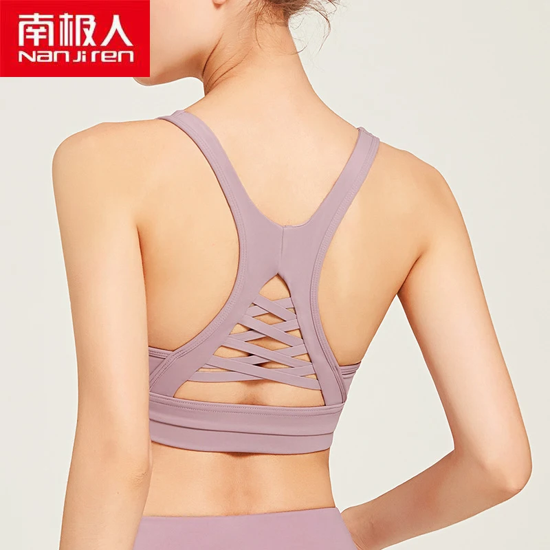 

NANJIREN Lingerie Women Underwear Set One-Piece Wire Free Solid Color Tight Seamless Breathable Exercise Sports Nylon Vest Bra