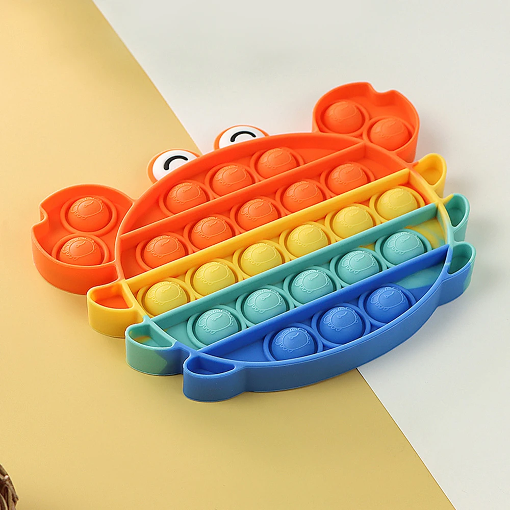 Arco Iris nuevo cangrejo marisco Fidget juguete de burbuja de estr&eacute;s sensorial juguete alivio Anti-estr&eacute;s Simple juego AntistressToys los ni&ntilde;os-2