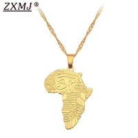 zxmj africa map pendant necklace the eye of horus gold color long chain alloy necklaces african maps jewelry for women men gift