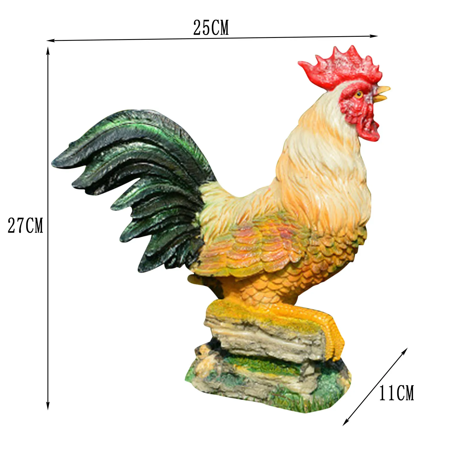 

Rooster hen chick decoration garden garden decoration poultry chicken model resin craft gift Decorative Stakes#G