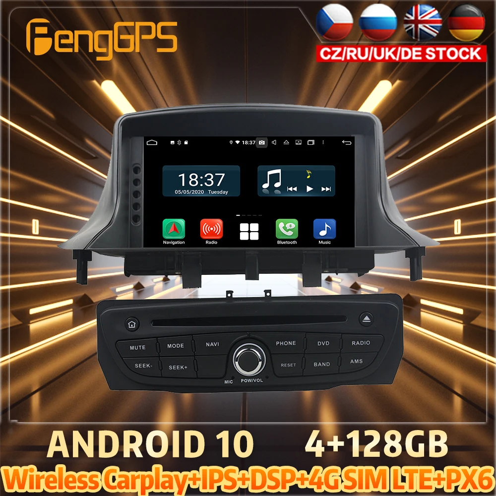 

128G Android 10 PX6 DSP для RENAULT Megane III 2009 Автомобильный DVD GPS-навигатор автомобильное радио стерео видео многофункциональное головное устройство CarPlay