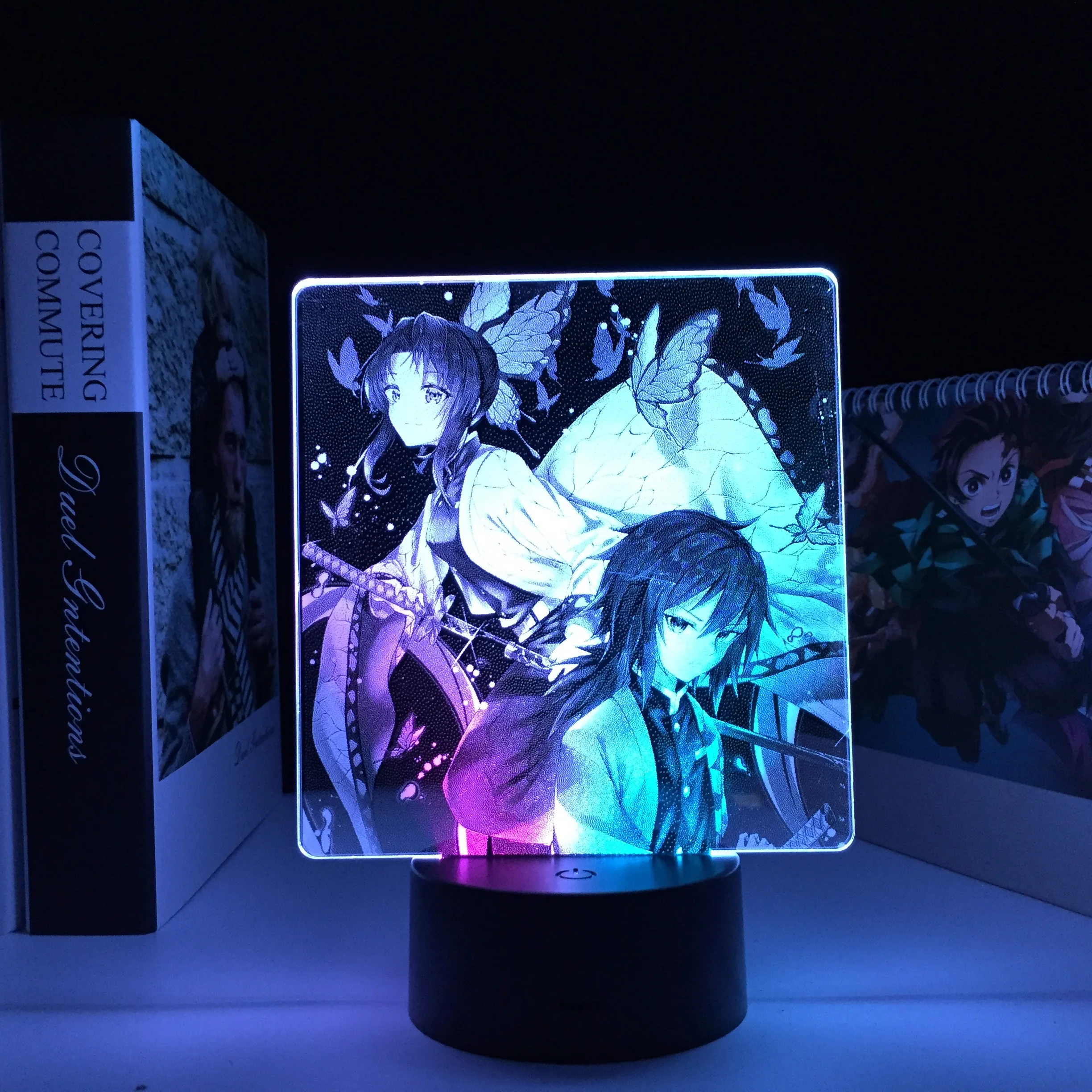 

Аниме красочная двухцветная лампа Kimetsu No Yaiba Tanjiro для детей, подарок на день рождения, украшение для спальни, манга, рассекающий демонов светодиодный цветсветильник Па