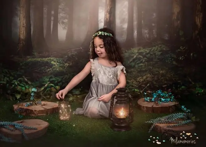 Фон для фотосъемки лес новорожденный портрет фото фон студия Глубокий Лес