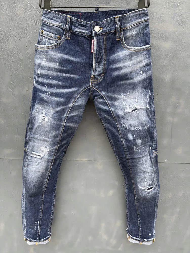 

Classic Men Casual Mid-Rise Straight Denim Jeans Long Pants Comfortable Trousers Loose Fit New Brand Menswear man's jeans