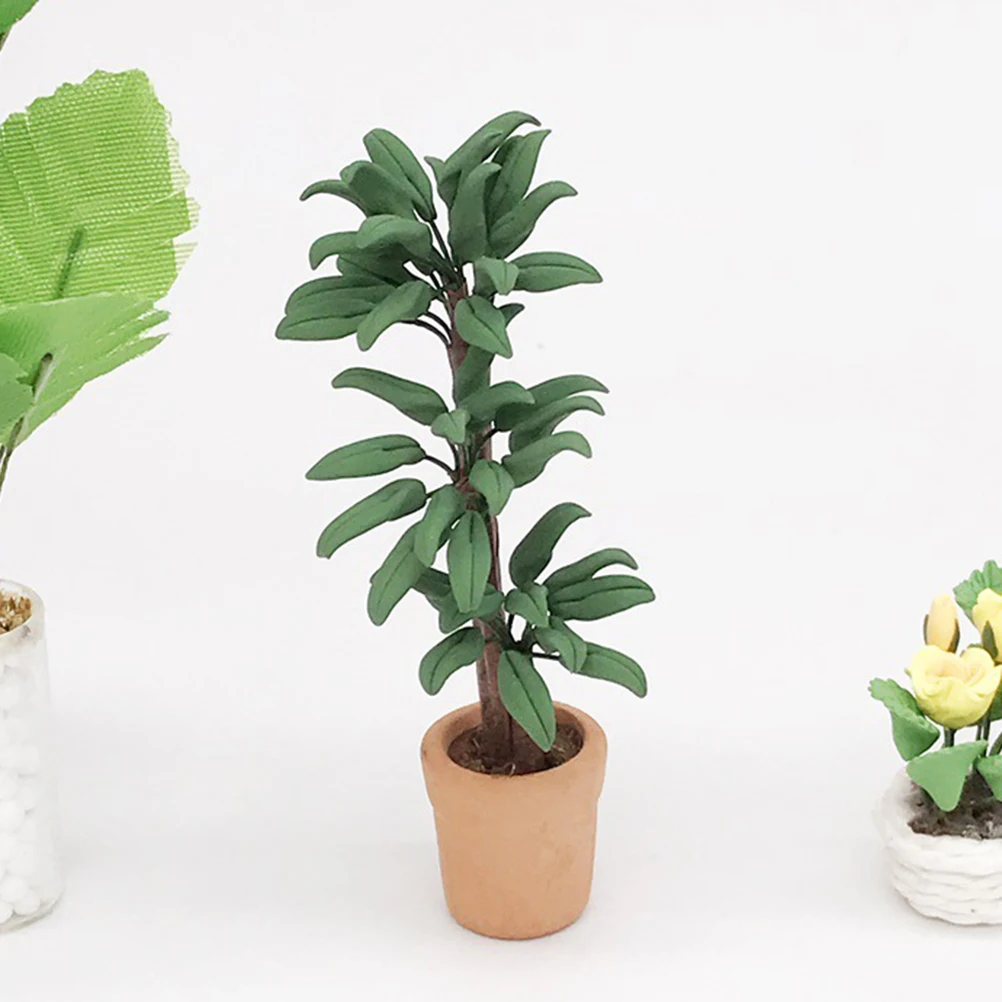 Мини кукольный домик в масштабе 1:12 цветок миниатюрное зеленое растение бонсай