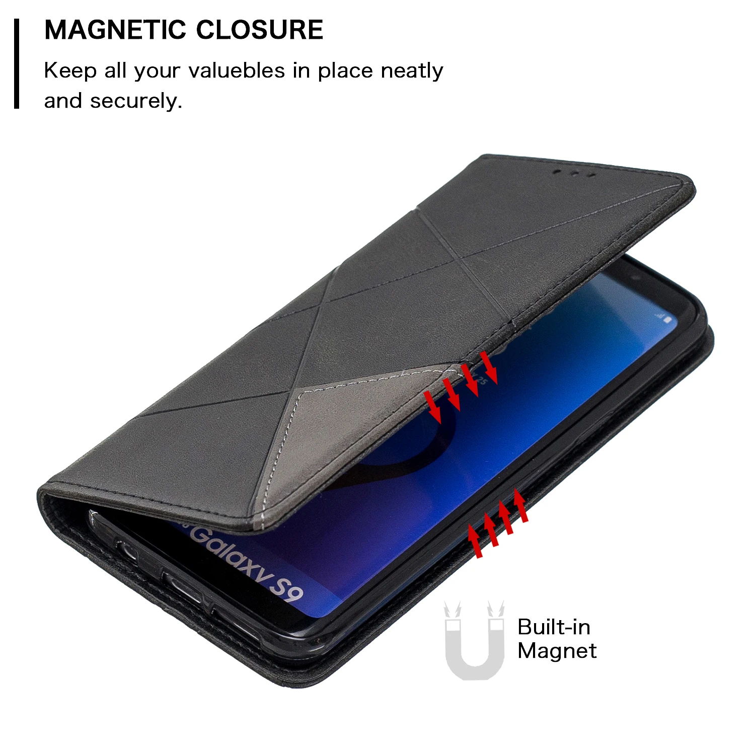 Простая из искусственной кожи защитный флип-чехол для телефона estojo samsung S9 со