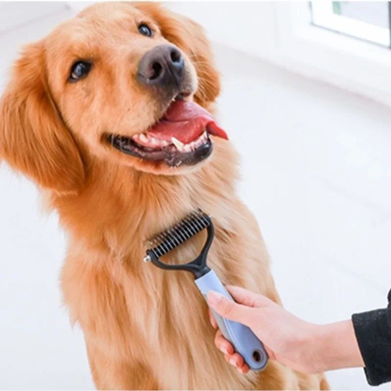 Гребень для удаления волос домашних животных двухсторонняя щетка из нержавеющей