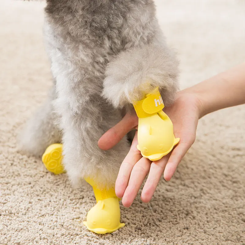

Dog Shoes for Small Dogs Waterproof Foot Cover Dog Rain Boots Puppy Shoes Dog Boots Pet Shoes Rainy Day Supplies 4 Pieces