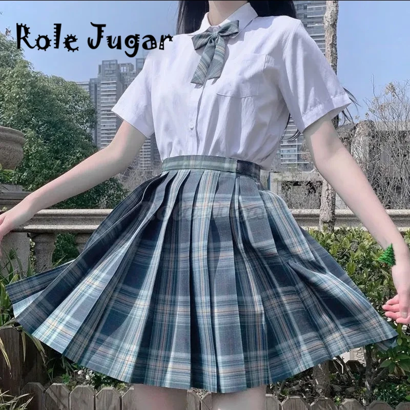 

Women Skirt Empire Waist Korean Style Pleated Skirts Women Cute Sweet Girls School Plaid Mini Skirt Sexy Saia Faldas C15C83