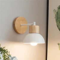 nordic simple wood wall lights creative home decor balcony staircase bedroom bedside lights indoor lighting fixtures