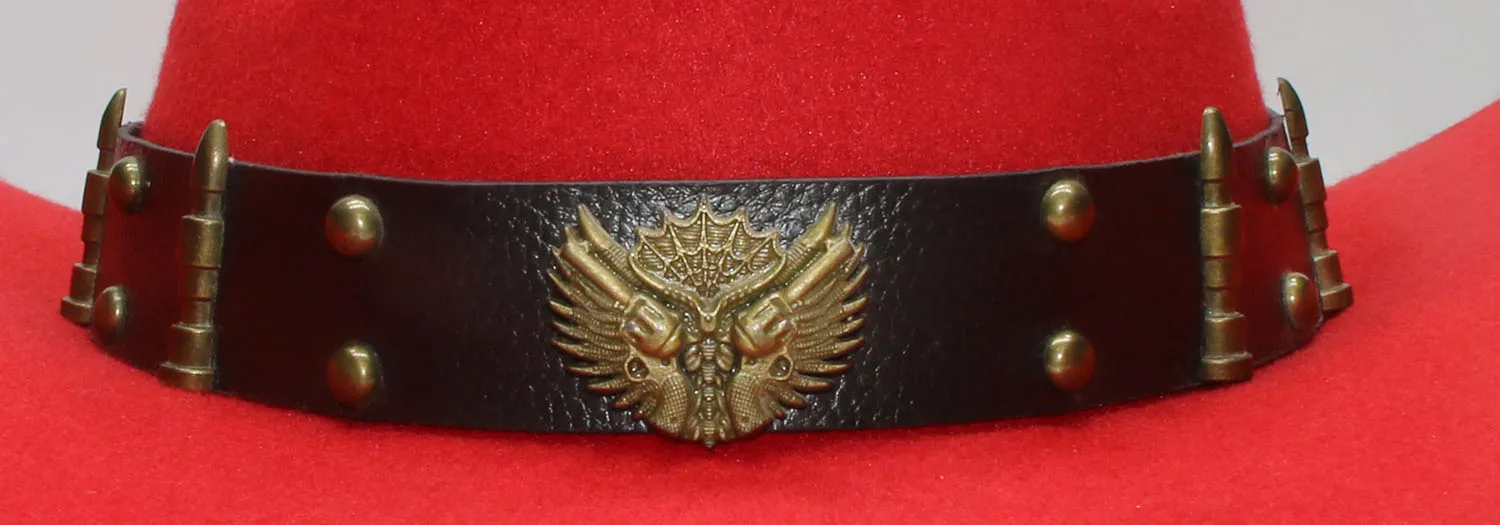 Двухпистолетная кожаная шляпа в стиле ретро для детей и взрослых шерстяная