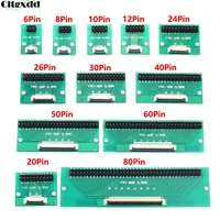 diy fpc ffc cable connect board 8 10 12 20 24 26 30 40 50 60 80 pin 0 5mm pitch connector to 2 54 1 0mm inch pitch through hole