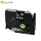 Совместим с Brother TZe315 TZe-315 TZ315, фотолента, белая на черном P-тачскрин, устройство для создания этикеток, фотография (6 мм x 8 м, упаковка из 1)