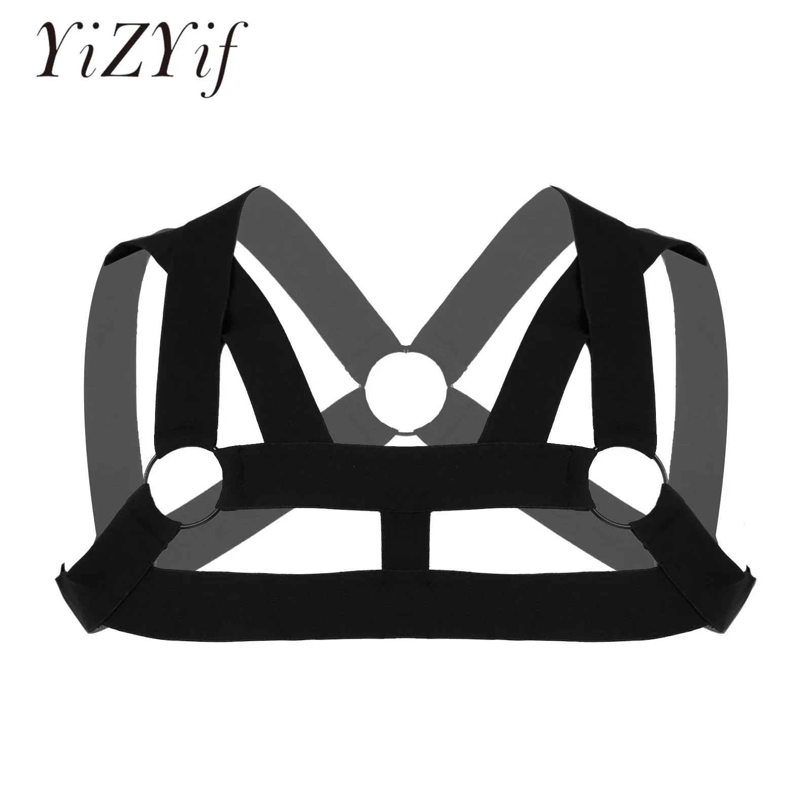 

Сексуальный нагрудный ремень для тела пояс металлическое Кольцо мужское нижнее белье плечевые ремни мышцы сексуальное Клубное платье наря...