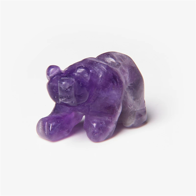 

1PC Natural Crystal Stone Bear Ornaments Statue Opal Aventurine Lapis Lazuli Tiger Eye Animal Crafts Home Small Decoration Gifts