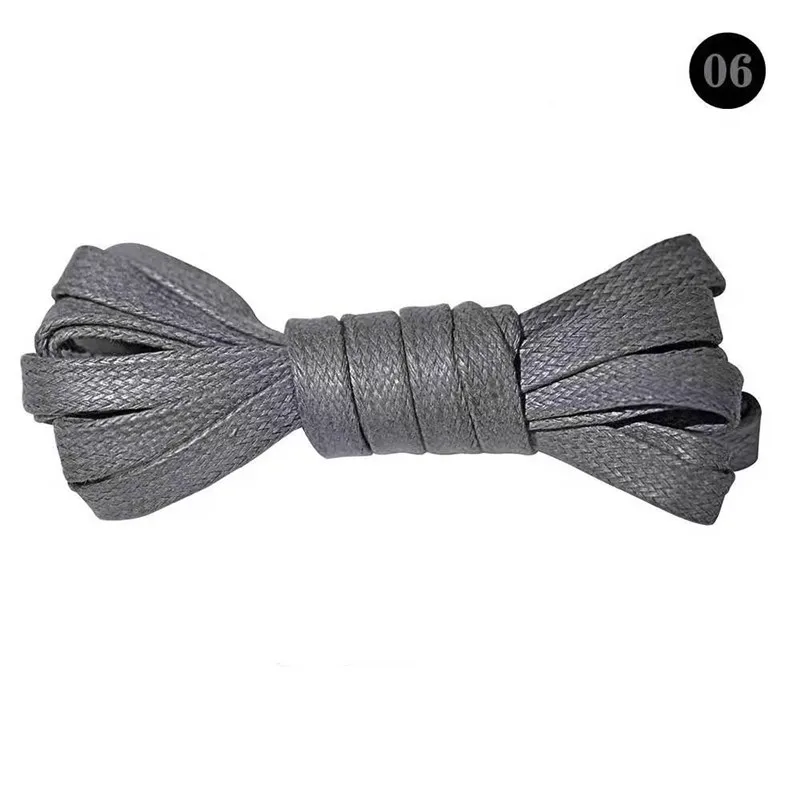 Sliver Gray 50/80/100/120CM 1Pair Unisex Waxed Flat Shoelaces Leather Waterproof Casual Shoes Laces Boots Shoelace For Shoes Accessories - Цвет: Sliver Gray