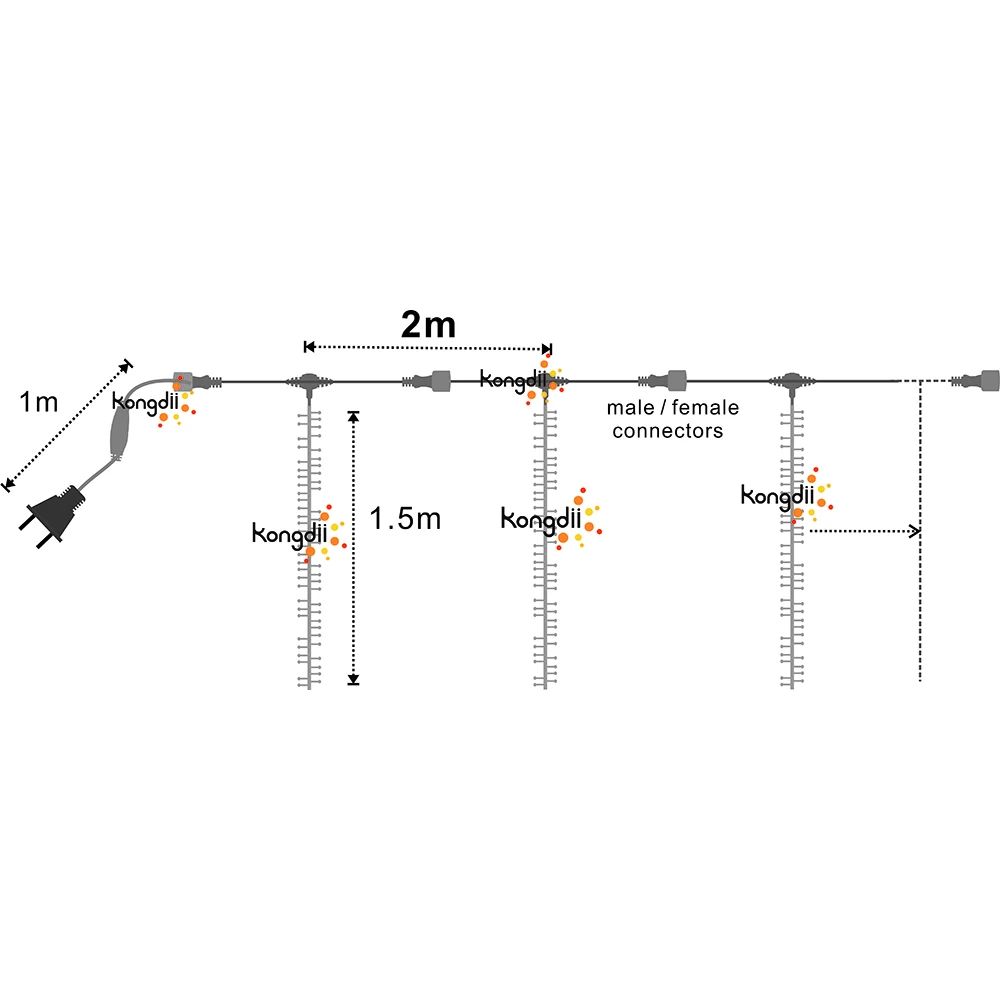 4x1 5 м Соединительная светодиодная гирлянда изящные свадебные светильники струна