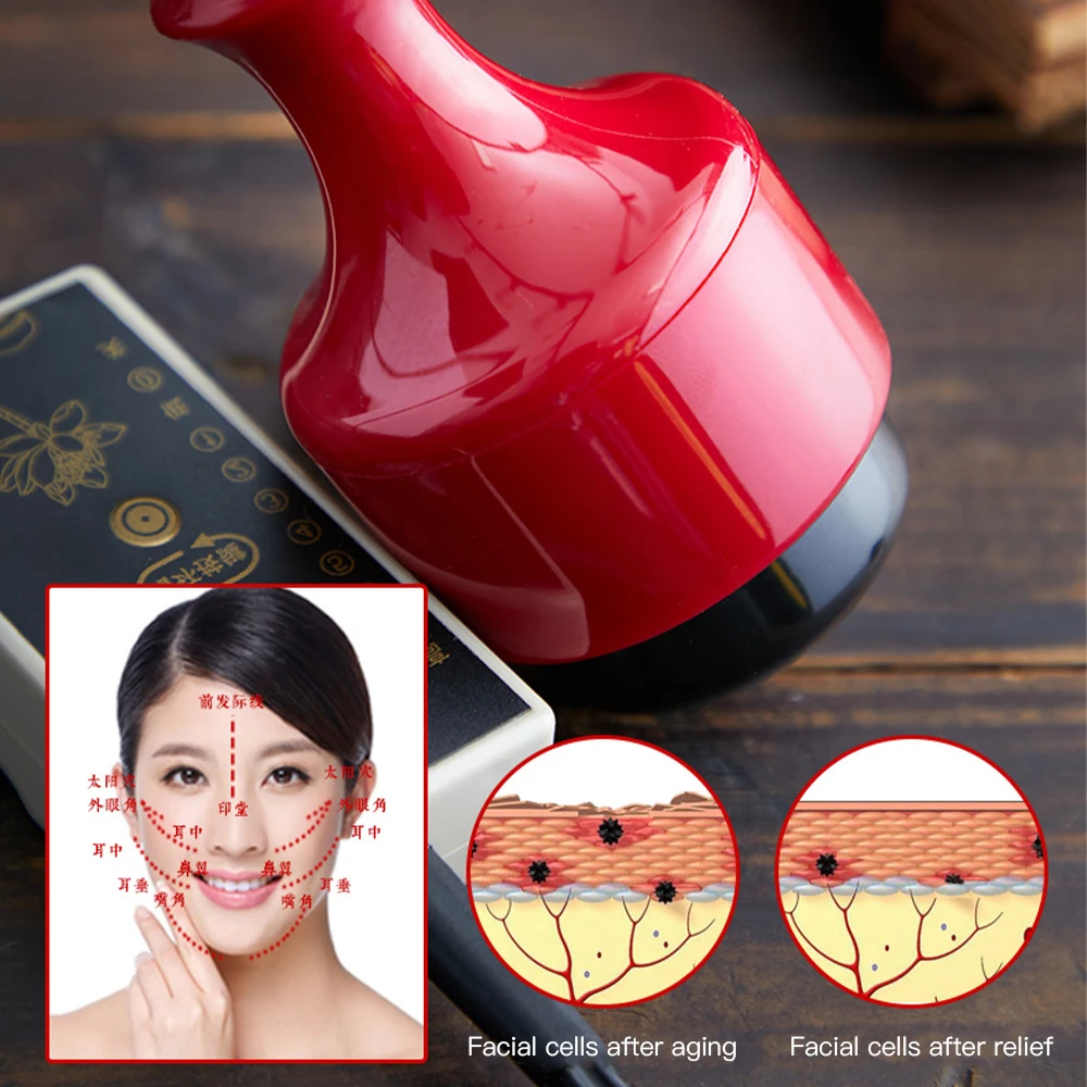 

Beauty Neck Face Guasha Massage Tool Electric Energy Stone Essence Introduction Cellulite Massager Relax Muscles Spa Lift Facial