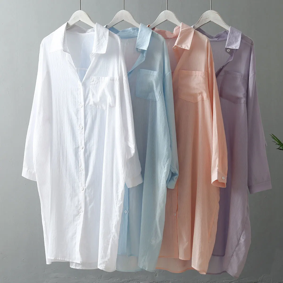 Женская хлопковая блузка с длинным рукавом белая Свободная в винтажном стиле