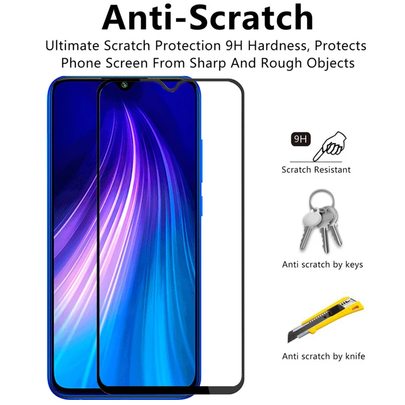 Защитное закаленное стекло 9d для xiaomi redmi note 8 Защита экрана ksiomi readmi redmy redme remi not note8