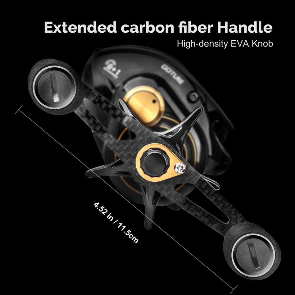 Goture RANGER Ultra Light Carbon Fiber Baitcasting Fishing Reel 8+1BB 7.1:1 High Speed Bait Casting Reel 8KG Max Drag enlarge
