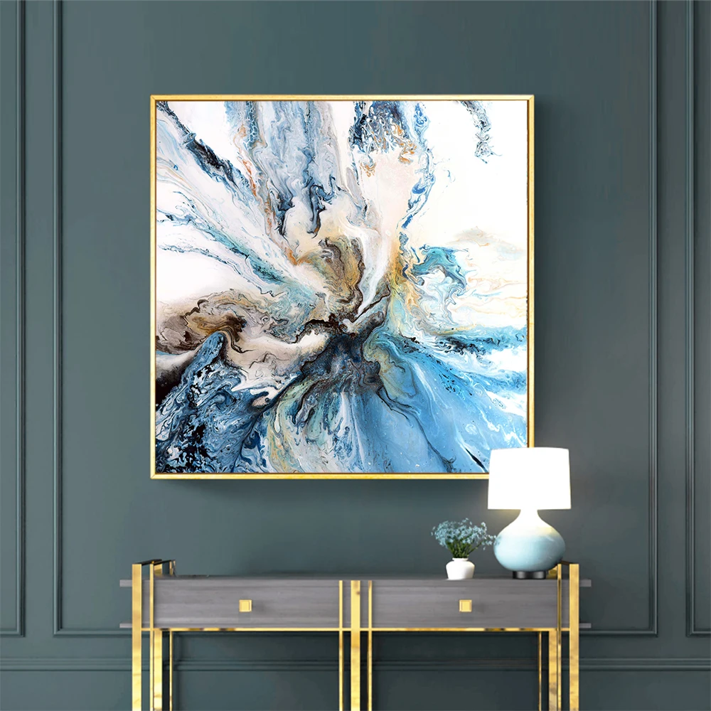 WANGART минималистичный художественный Рисунок жикле абстрактный синий смелый