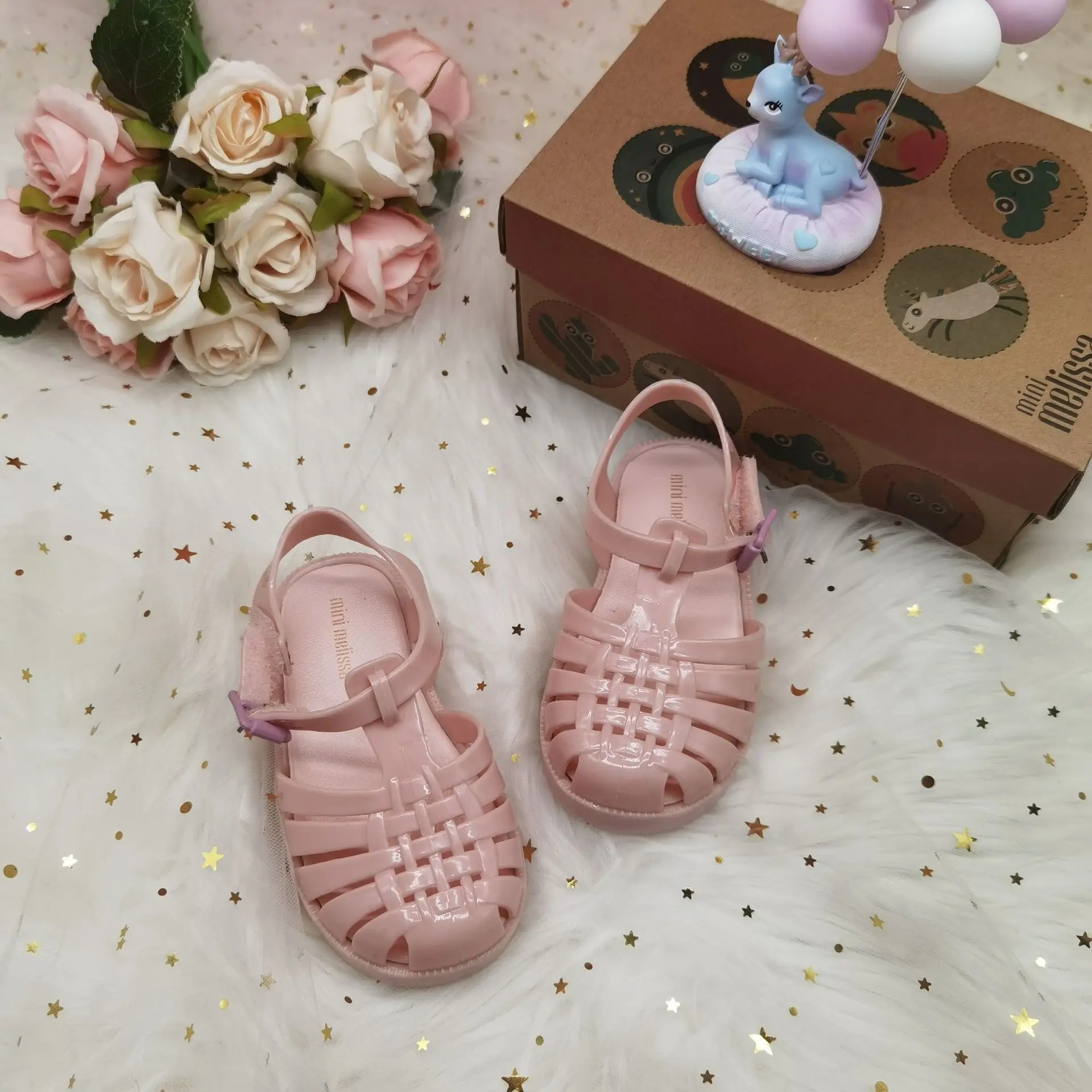 Мини сандалии Melissa пляжные на шнуровке 2020 желе для девочек летняя обувь Roma