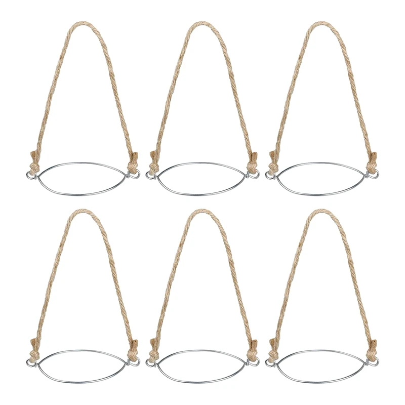 Упаковка из 6 нержавеющих металлических колец с ручками шпагата (ручка легкость)